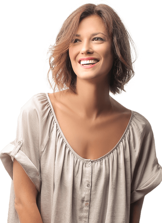 Woman smiling after periodontal treatment under sedation dentistry