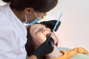 Closeup of woman relaxing with sedation dentistry in Mayfield Heights
